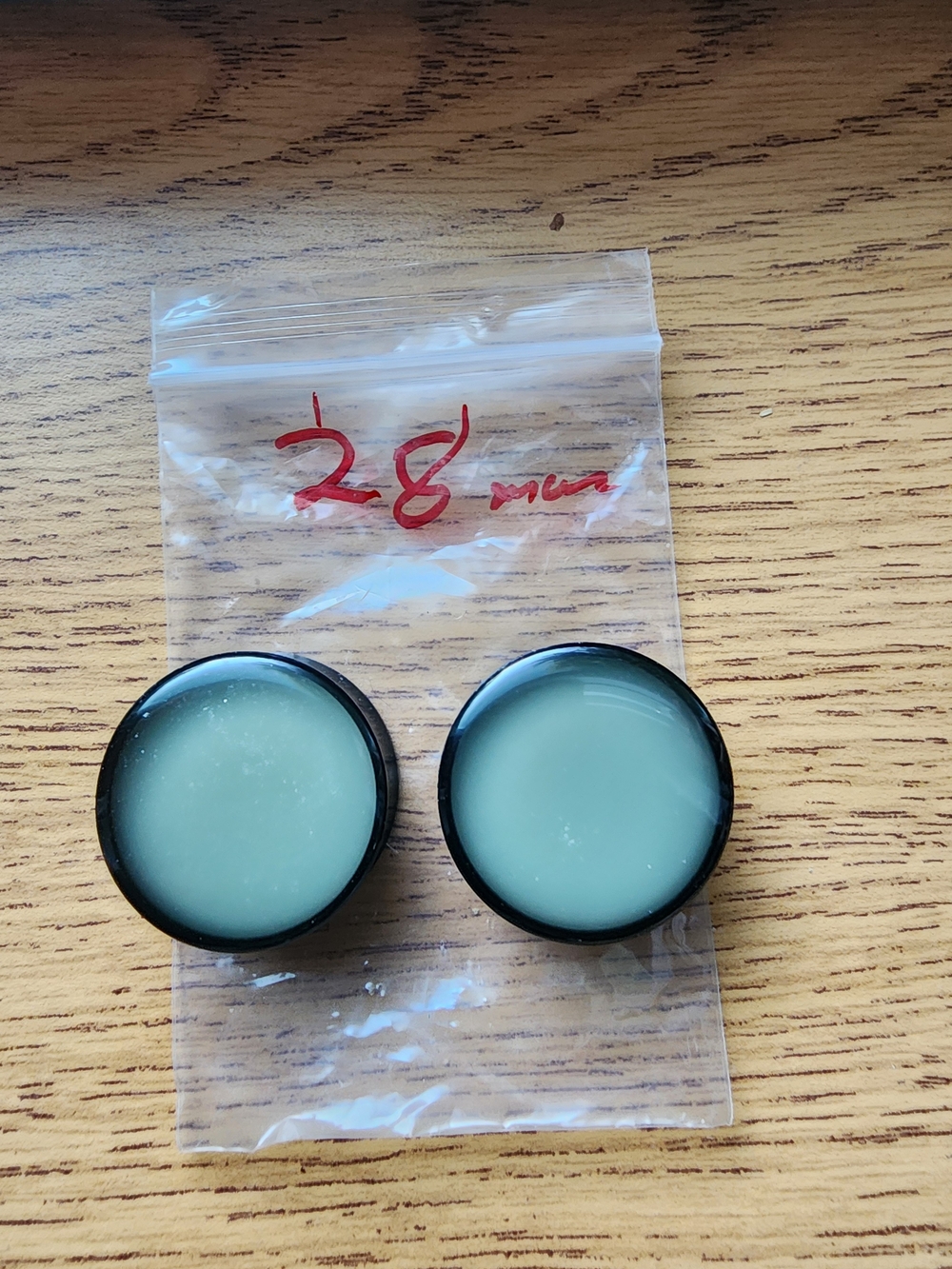 Men's Black-Rim Mint Green Ear Plugs — Pair